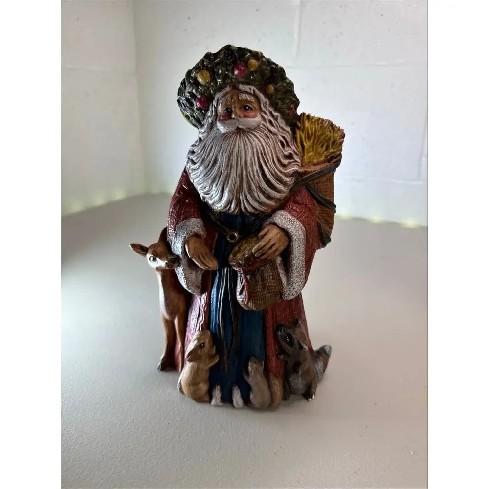 vintage 1993 Garry Sharpe Gare woodland Santa ceramic figurine 9.5”